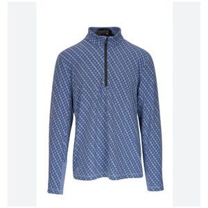 Greyson Wolf Tails Sequoia Quarter Zip Pullover Mens Small Blue Long Sleeve Golf